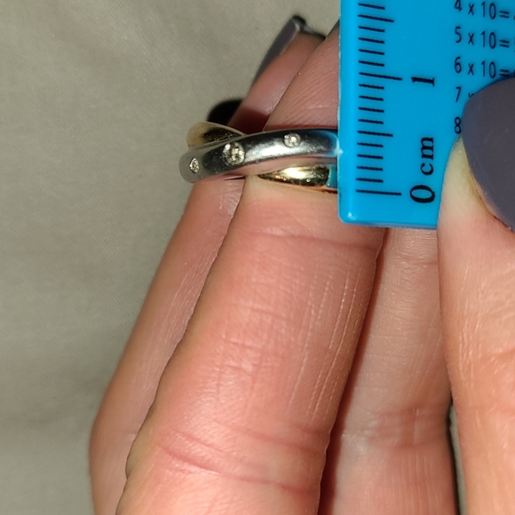 White and yellow 14K gold ring with dimonds - Picture 14 of 16